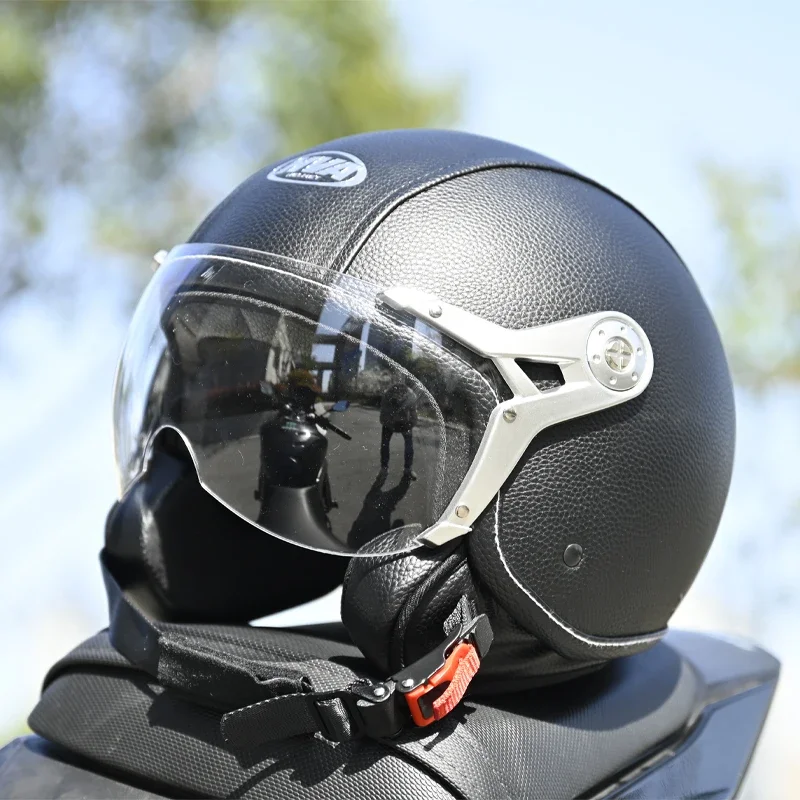 

Мотоциклетный шлем с открытым лицом 3/4, мотоциклетные шлемы в стиле ретро, винтажный мотоциклетный шлем Чоппер, велосипедный скутер с точ