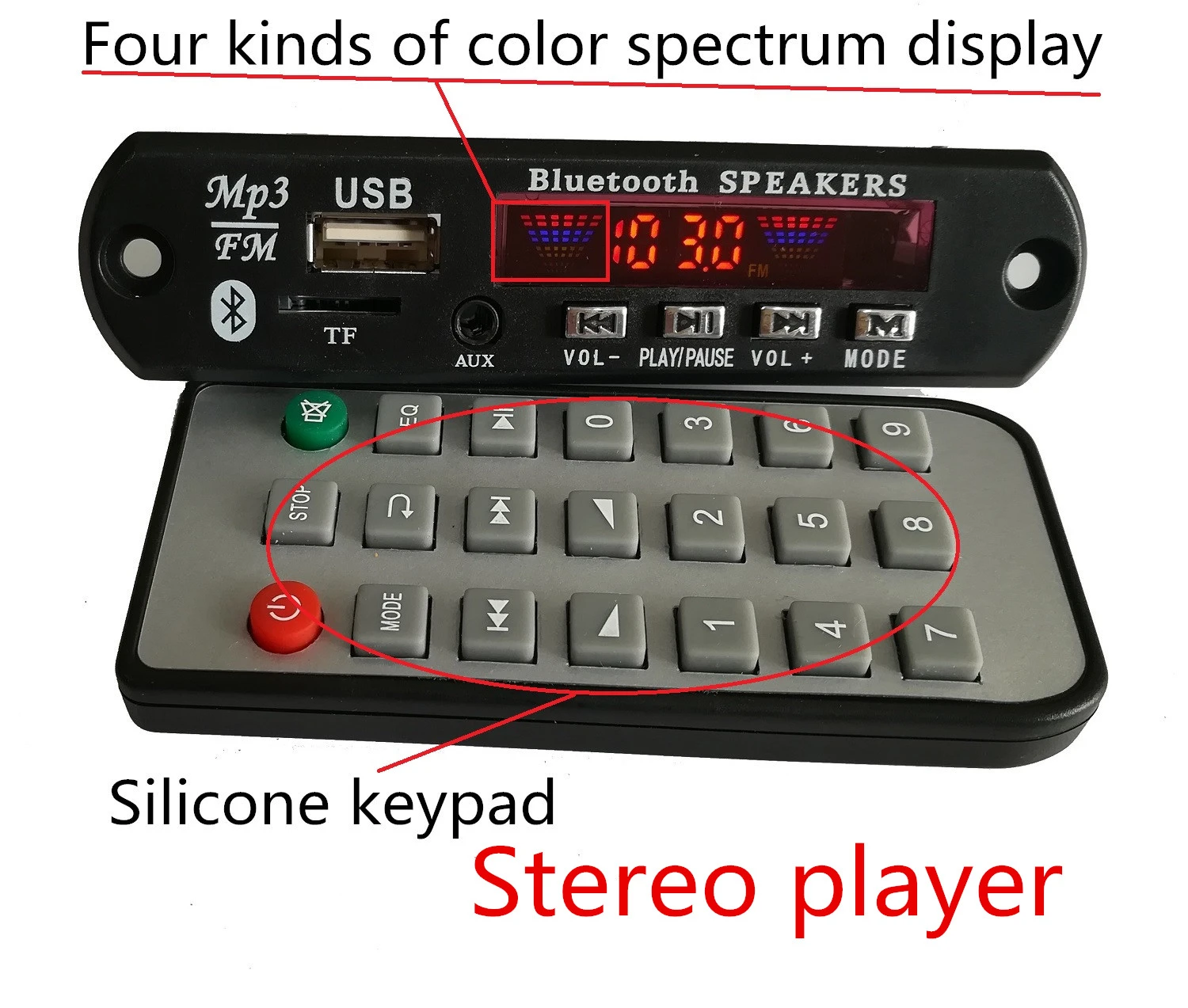 Car Diy 5.0 Bluetooth Player MP3 Decoder Spectrum Color Display Solution Wireless Hands Free Module