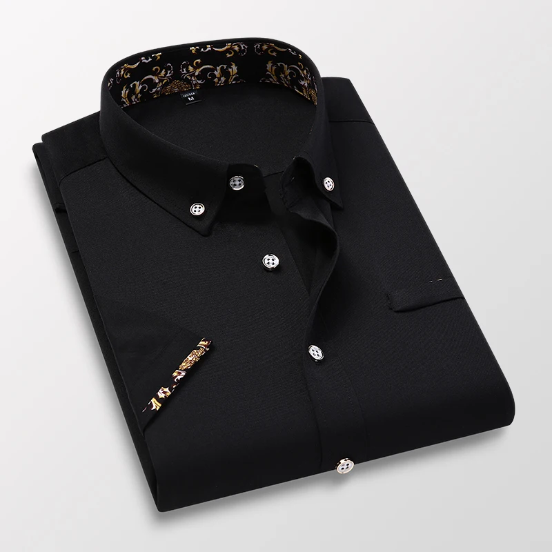 Men's clothing Arrival Men Shirt Fashion Causal Short Sleeved Male Dress Social Business Brand Shirt Soft Weeding White Shirts