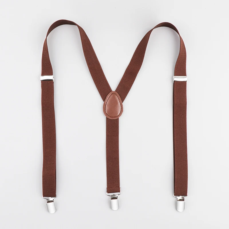 Men's Adjustable 1 inch Wide Y Shape Elastic Hanging Pants Suspenders Daily Dressing Accessories Strong Metal Clips Unisex