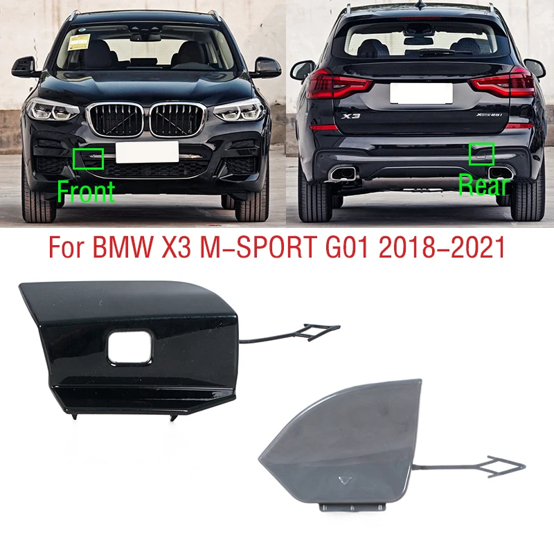 For BMW X3 M-SPORT G01 G08 2018 2019 2020 2021 Car Front Rear Bumper Tow  Hook Cover Cap Trailer Hauling Eye Lid