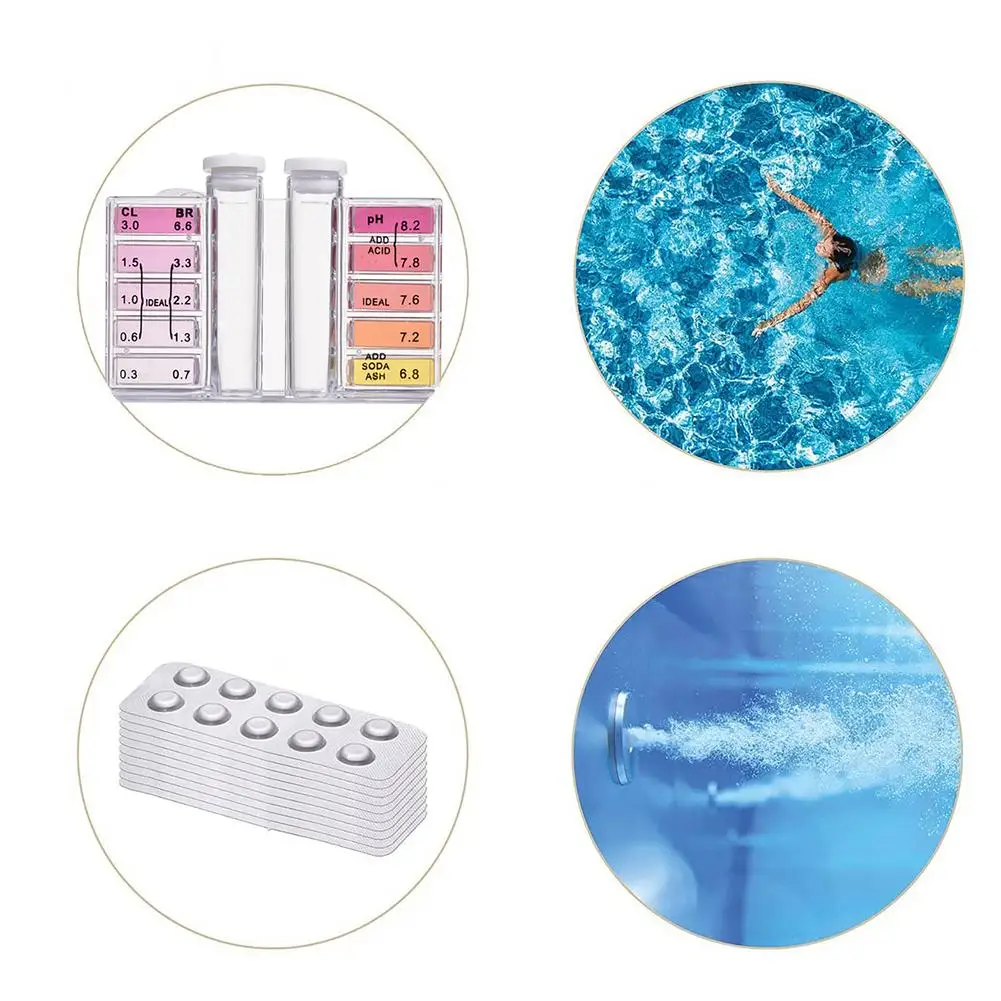 Water quality test kit Water Quality Test 2-in-1 Detector Reagent Tube PH Value/DPD1 Chlorine Test Tablets PH Chlorine Swimming Pool Tester Kit