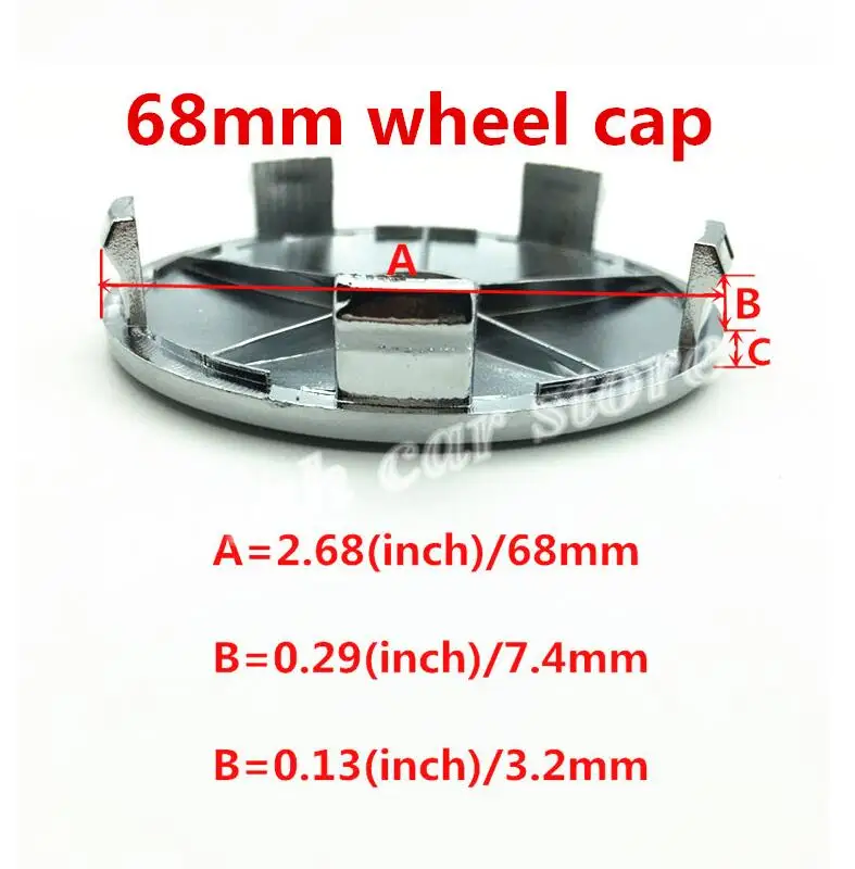 Premium Car Emblem Wheel Hub Center Cap Badge Covers - Set of 4