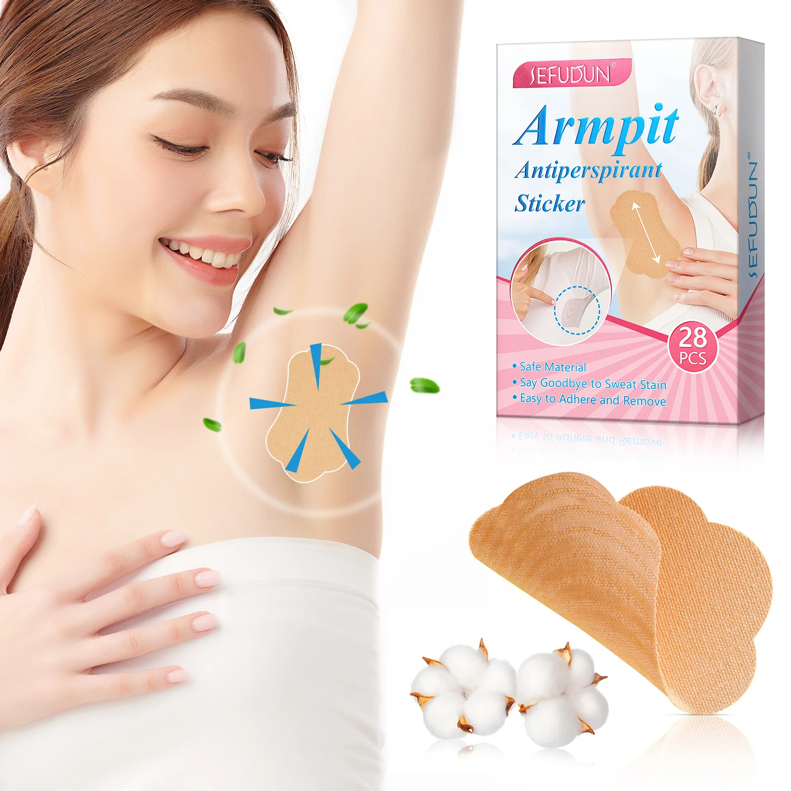28Pcs/Set Armpit Sweat-Absorbing Pads Disposable Comfortable Non Visible Non Sweat Adhesive Armpit Protection Patch Deodorants underarm sweat pads