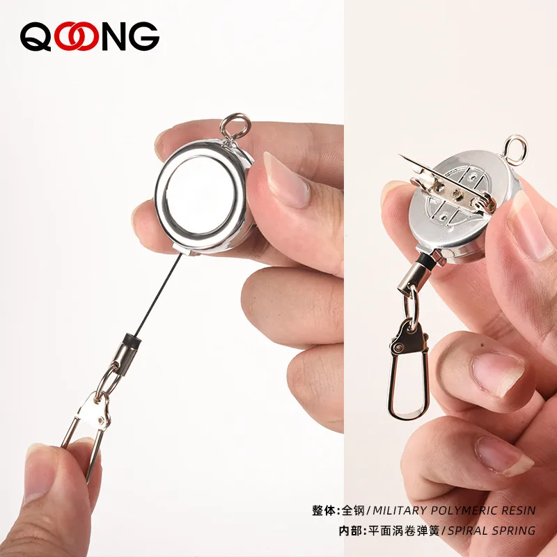 Porte-badge Rétractable, 60 Cm, Corde En Acier Rétractable, Porte-clés étirable, Fermoir Anti-perte, Par Défaut