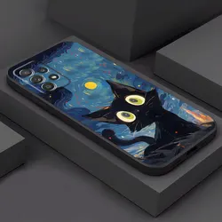 Van Gogh Art Inspired Cute Kitty Phone Case Cover - Galaxy A52 4G 5G (UUAZA01)