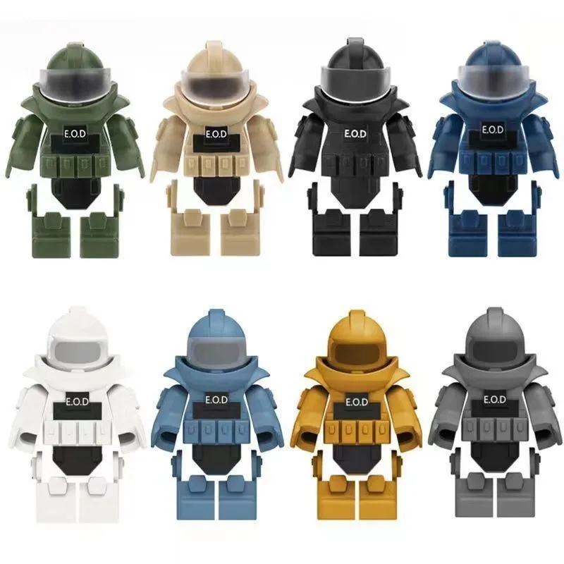 

2024 NEW SWAT Suit Armor Military Bomb Disposal Suit Figures Accessories Building Blocks Model Bricks Assemble Kids Toy DIY Gift