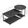 Coffee Table, Black Modern Coffee Tables for Living Room 2 in 1Detachable Small Center Table Set with Storage 3
