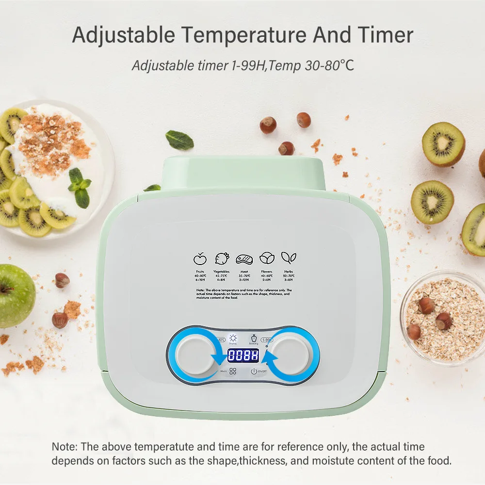 Food Dehydrator Electric Dried Fruit Machine Vegetable Dryer Beef Snack Jerky Dehydrator Meat Drying Machine Stainless Steel