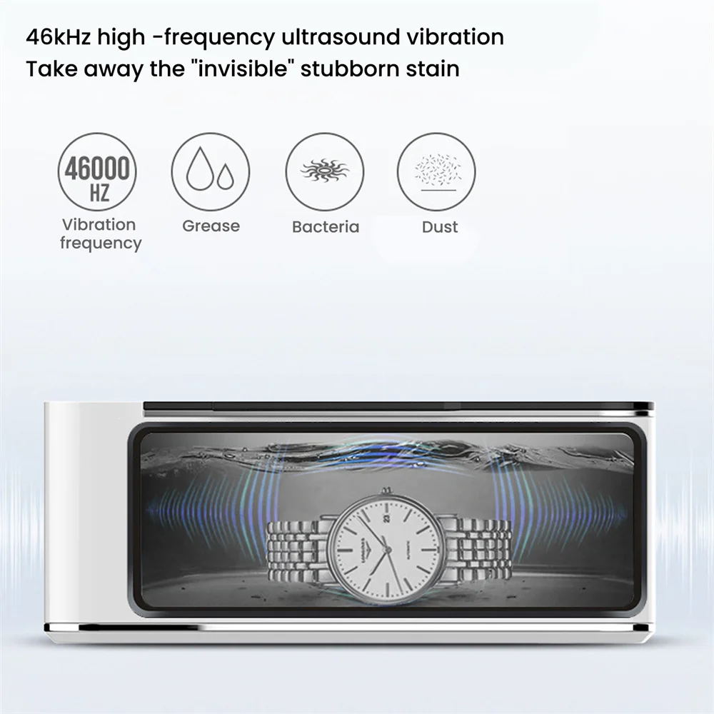 Description Picture 4 of item700ML Ultrasonic cleaner machine,50W jewelry Glasses cleaning machine, suitable for cleaning rings, glasses, watches,razor blade