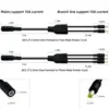 DC5.5×2.5mm Power Splitter Cable 1 Tow 2/3/4/5/8/10 Power Splitter for 19V 24V Surveillance Camera/Router Equipment DC Cable 2