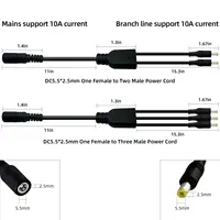 DC5.5×2.5mm Power Splitter Cable 1 Tow 2/3/4/5/8/10 Power Splitter for 19V 24V Surveillance Camera/Router Equipment DC Cable 2