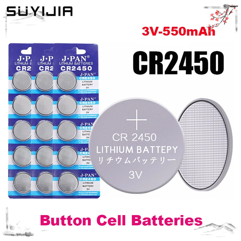 

3V CR2450 CR 2450 Li-ion battery DL2450 BR2450 LM2450 KCR5029 suitable for car key toy control watch LED light button battery