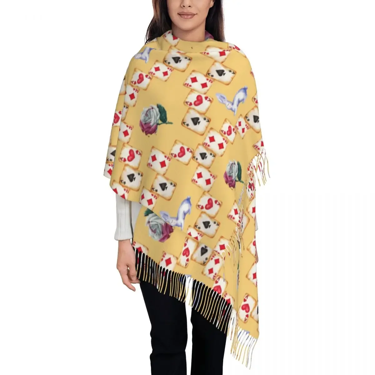 

Watercolor Magic Poker Women's Pashmina Shawl Wraps Fringe Scarf Long Large Scarf