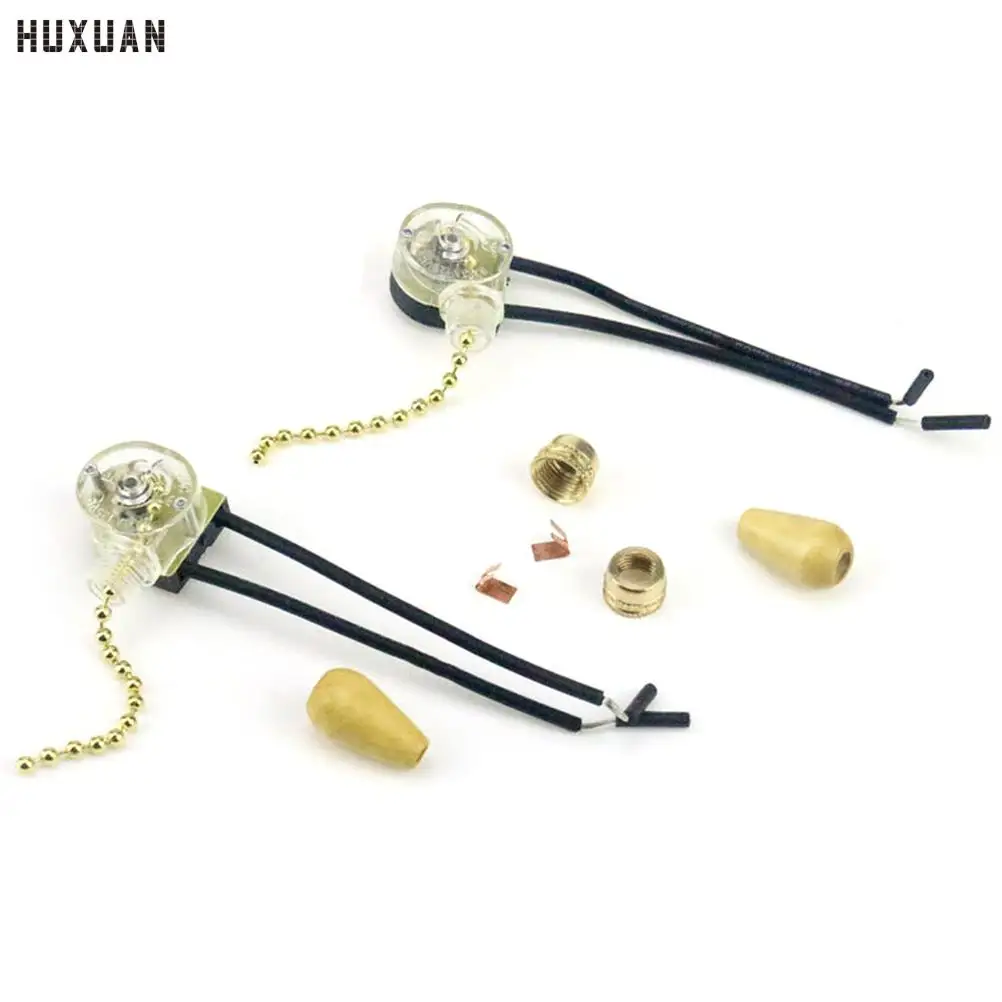 1Pc Universal Wall Light Pull Switch Home Ceiling Fan Lamp Pull Chain Cord Switch Set Replacement Tools 3A 250VAC 6A 125VAC