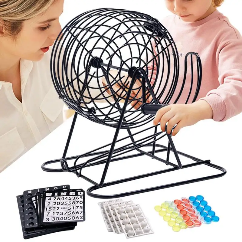 Bingo Lottery Machine Bingo Ball Cage Lottery Ball Cage Machine with Visible Window for Events Celebrations and Game for family bingo game set,lottery toy machine