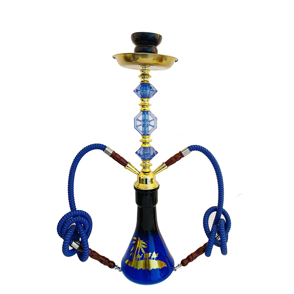 

Full Set Arab Shisha Hookah Water Pipe Kookah Kettles Acrylic Medium Size Double Tubes Glass Shisha For Bar