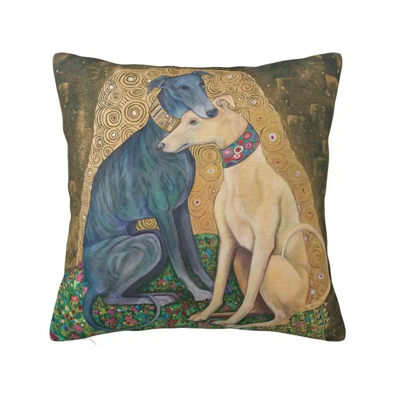 

Скандинавский Густав Климт, зеленая собака, Обложка, Мягкая Белая Подушка для собаки, украшение для спальни