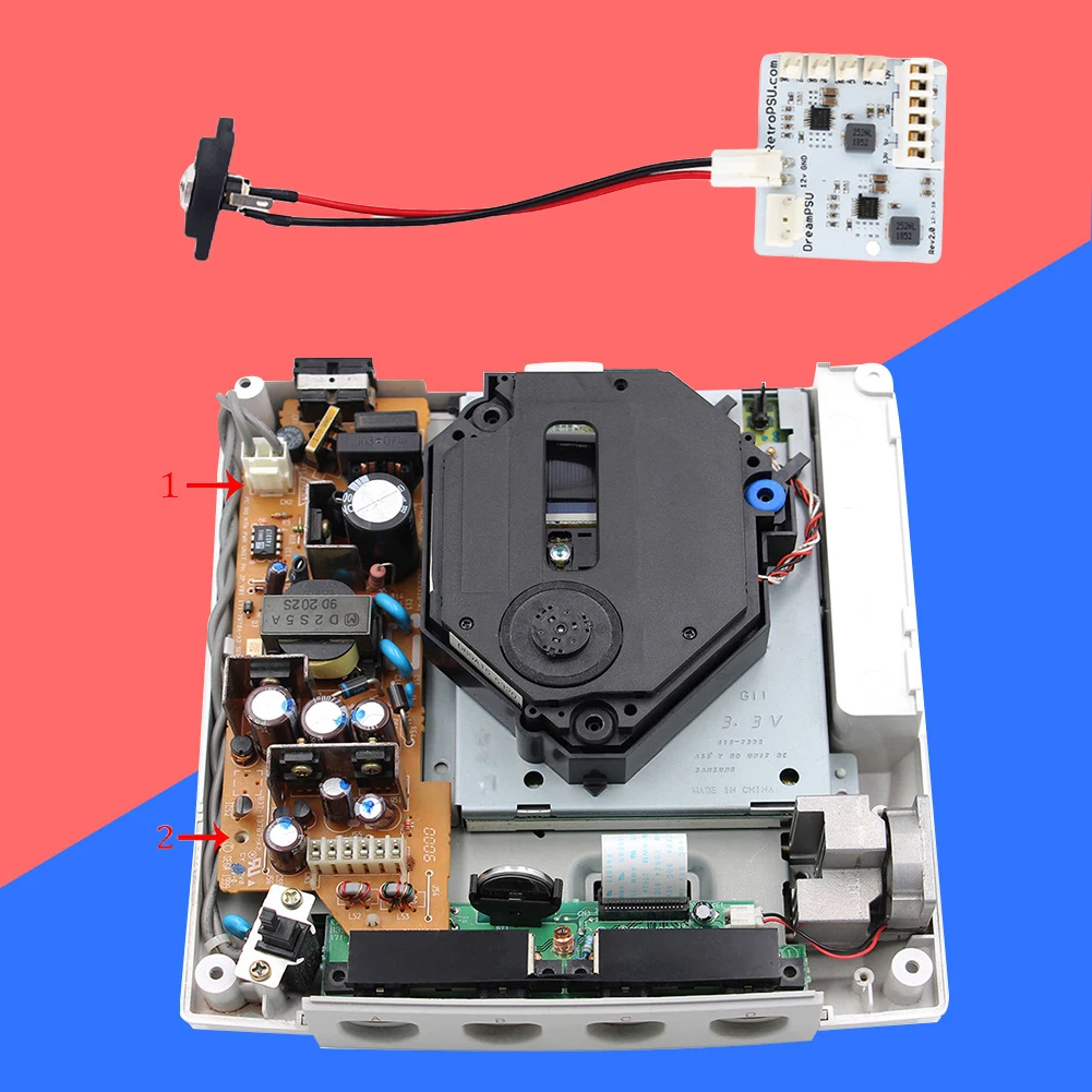 DreamPSU Rev2.0 DC ܼ    ġ, 12V    ġ ÷  ŰƮ, SEGA 帲ĳƮ