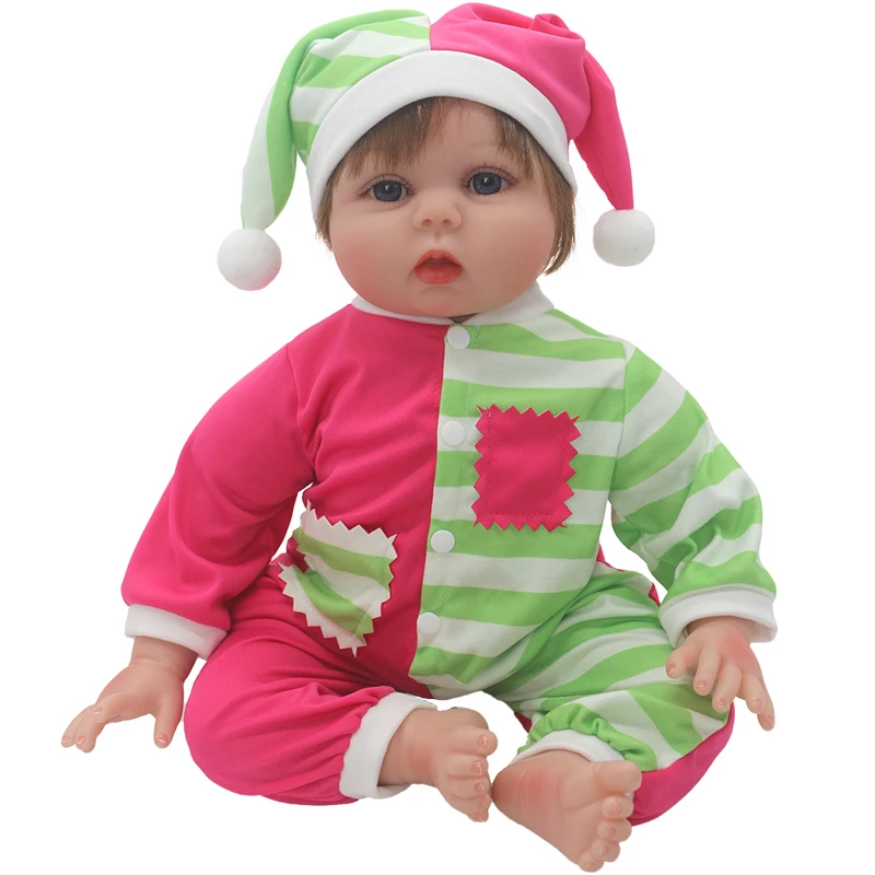 55cm Baby Doll Clothes Jumpsuit  22" Reborn Dolls Lace Dress Hat Children Gift Toys Outfit