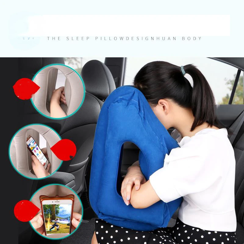 

Inflatable Travel Sleeping Bag Portable Cushion Neck Pillow for Men Women Outdoor Airplane Flight Train Sleeping Easy