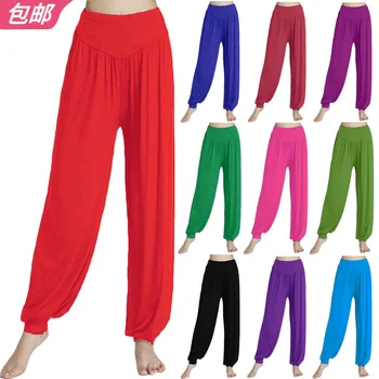 Modal Loose Lantern Pants Women Summer Wide-Leg Drawstring Tai Chi Long Trousers Exercise Dance Casual Harem Joggers Pants 2026