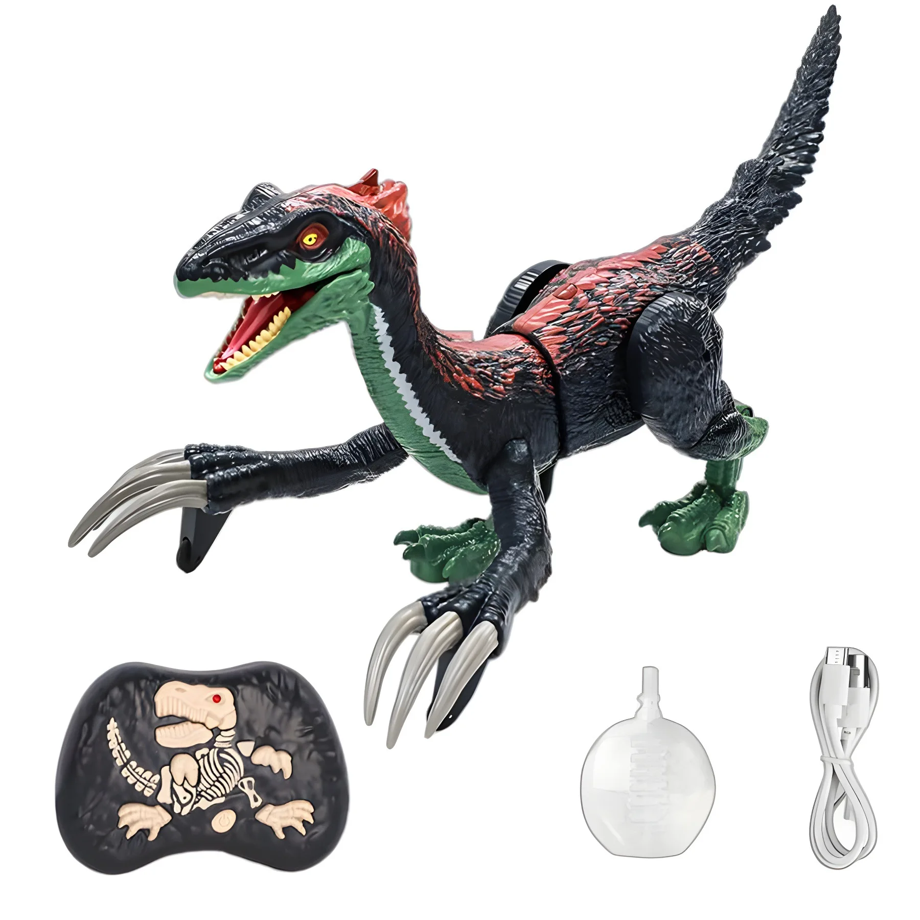 2.4G Children's Remote Control Spray Dinosaur Toys Walking Velociraptor with Lights Sounds Dinosaur Robot RC Toys for Kids Gift 5