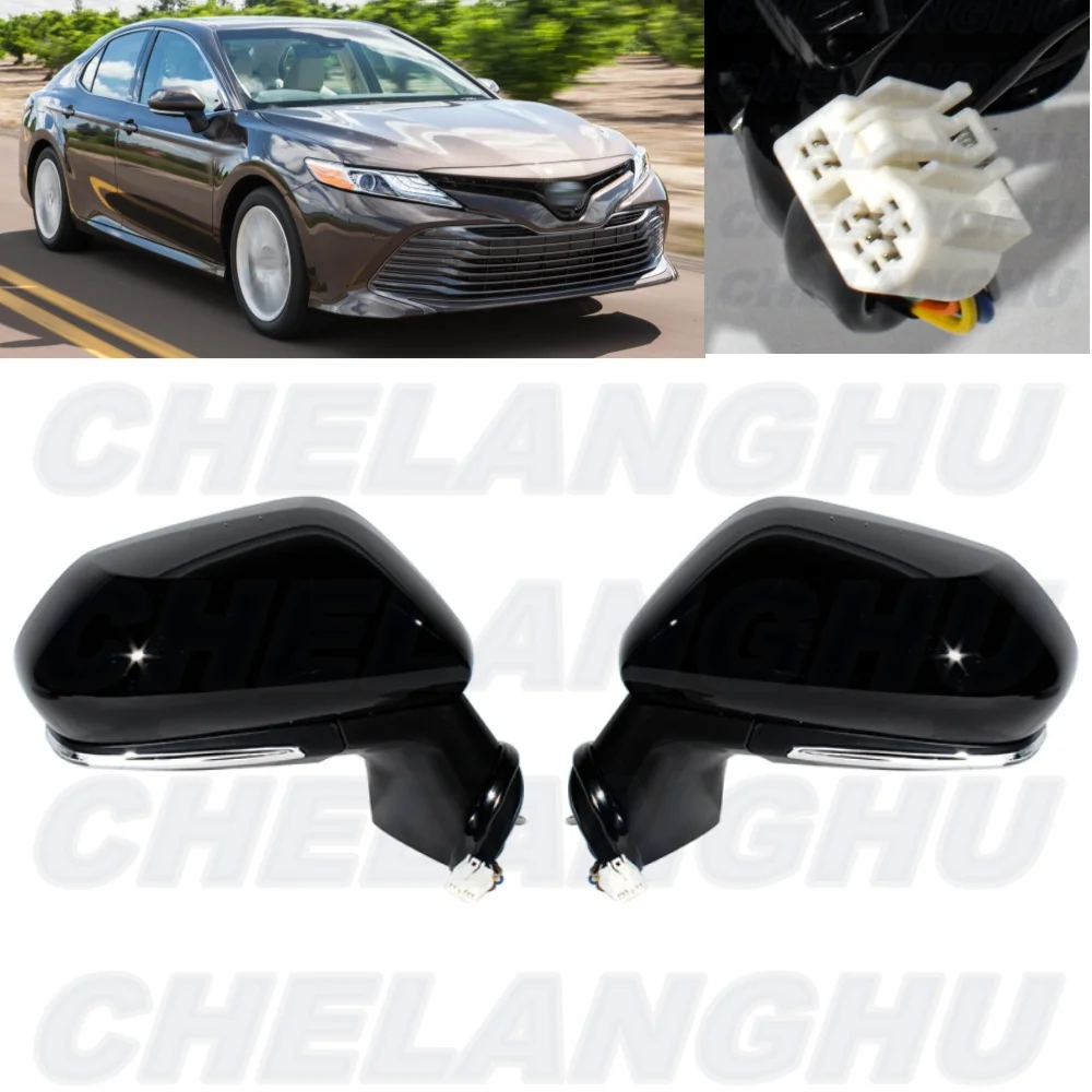 

Для Toyota Camry 2018 2019 2020 2021 Американская версия 1 пара 7 контактов черная окрашенная с подогревом Регулируемая мощность зеркало для слепых зон в сборе