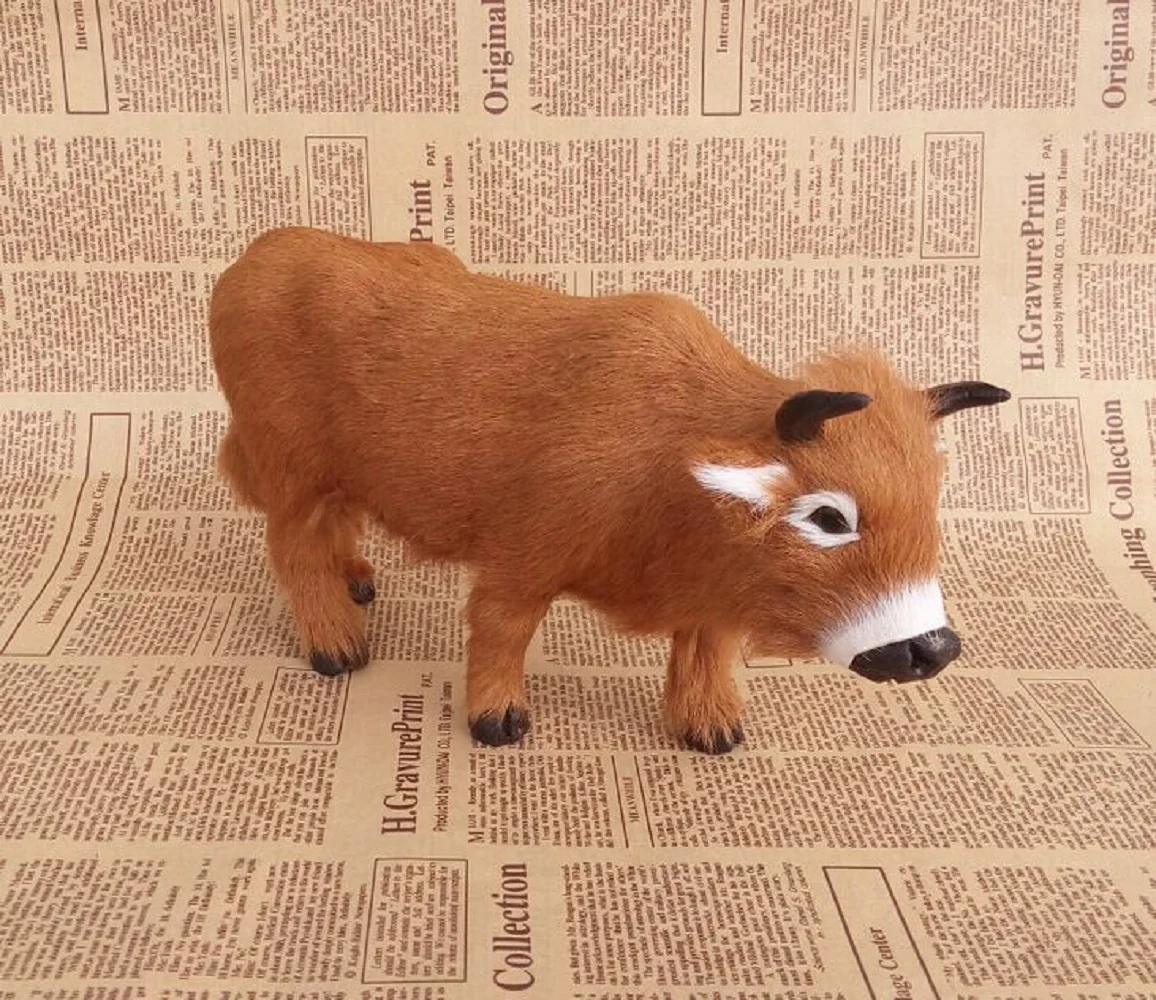 

cute simulation cow toy lifelike handicraft prop cow doll gift about 27x23cm