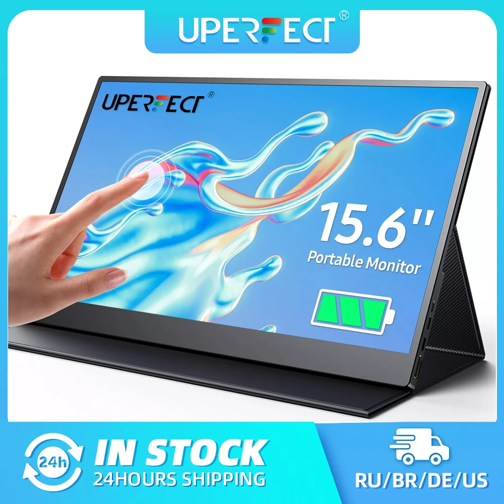 UPERFECT 휴대용 모니터 터치스크린 15.6인치 1080P IPS HDR 디..