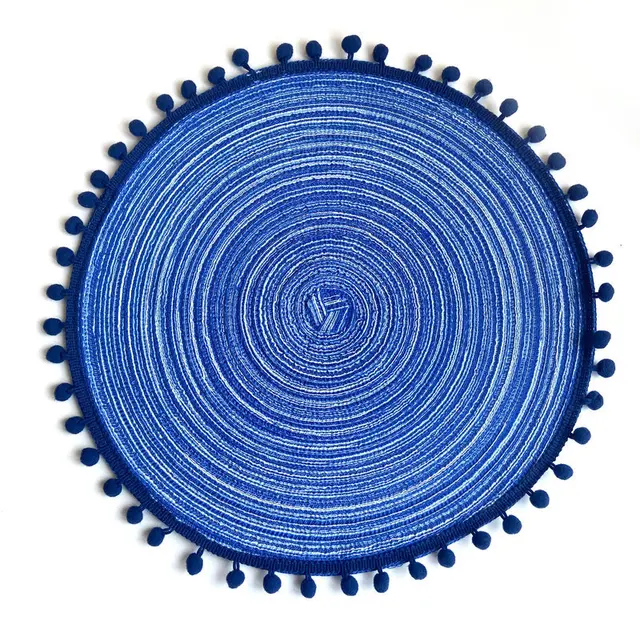 Tovagliette rotonde in filato di cotone finto Tovagliette in tessuto semi-fatto stile Ins Tovaglietta isolata per tavolo da pranzo Tazza Tappetino decorativo per vaso per la casa 6