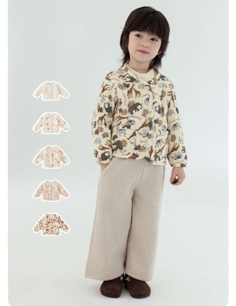 Kids Velvet Jacket - Nordic Style Cotton Coat for Autumn Winter