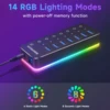 RSHTECH RGB USB 3.0 Hub with 7Port 5Gbps Data Transfer Splitter and 14 Lighting Modes for Computer Laptop PC Accessories 1