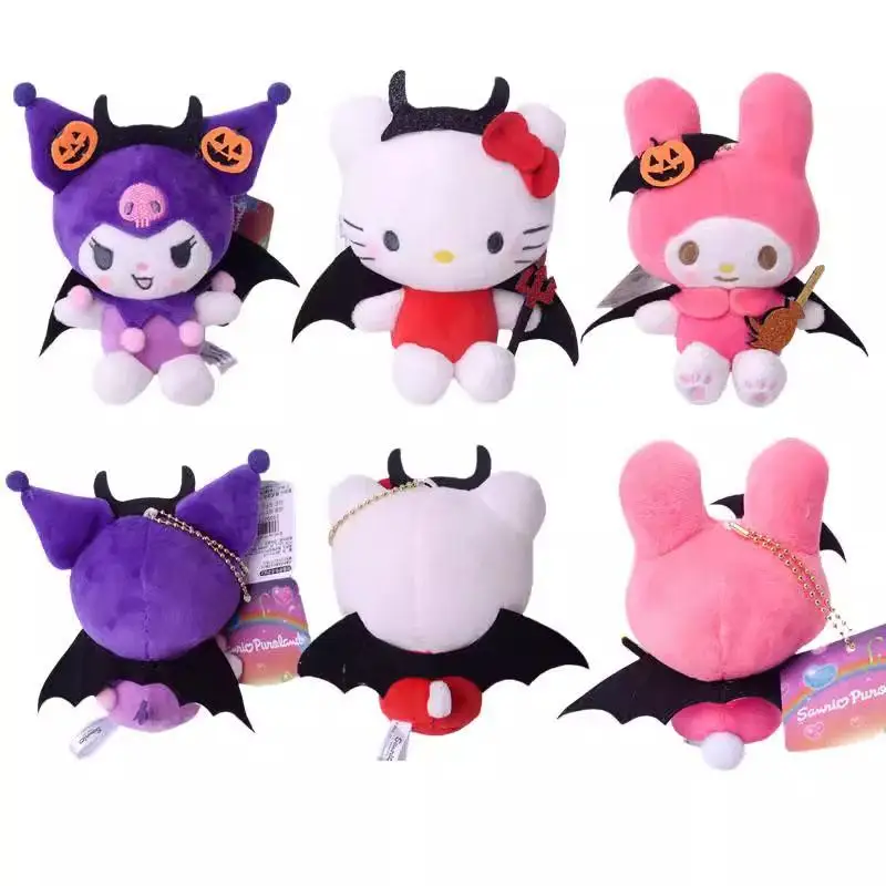 

Sanrio Kawaii Хэллоуин Kuromi Melody японская Новинка Hello Kitty плюшевые игрушки рюкзак подвеска брелок аксессуары праздничный подарок