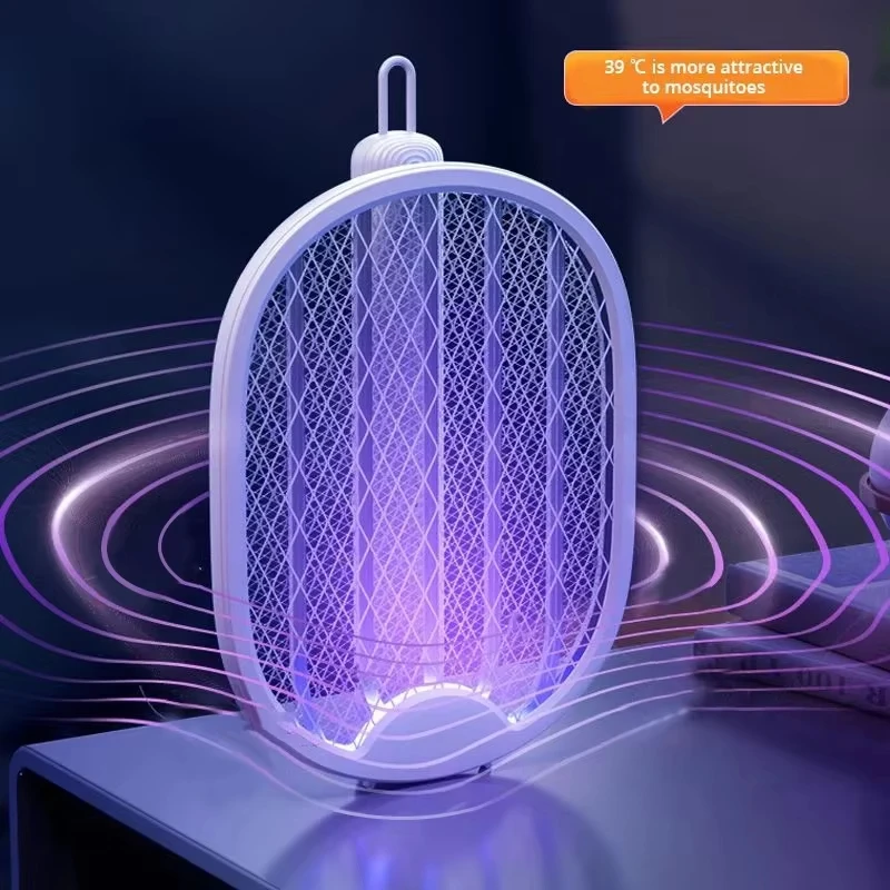 New Foldable Electric Mosquito Killer Fly Swatter Trap USB Rechargeable Mosquito  Killer with 3000V Rechargeable Mosquito Fly