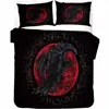 Viking Vintage King Queen Duvet Cover Norse Myth Bedding Set Medieval Folklore Totem Quilt Cover Grey Polyester Comforter Cover 4