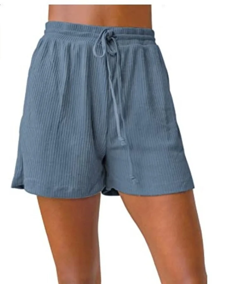 Summer Casual Women's Elastic Drawstring Beach Shorts Multicolor Harajuku Casual Micro Flared Short Plus Size Homewear Female