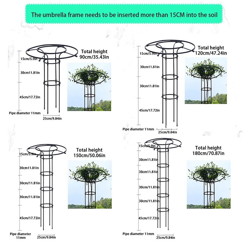 Obelisco a torre traliccio da giardino bianco, supporto alto 1,8 m, per