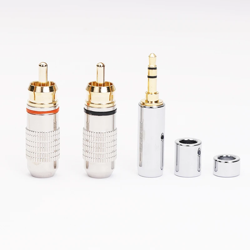 

Aluminum alloy RCA DIY assembly audio amplifier extension cable headphone cable accessories 3.5mm 2.5mm 4.4mm double RCA