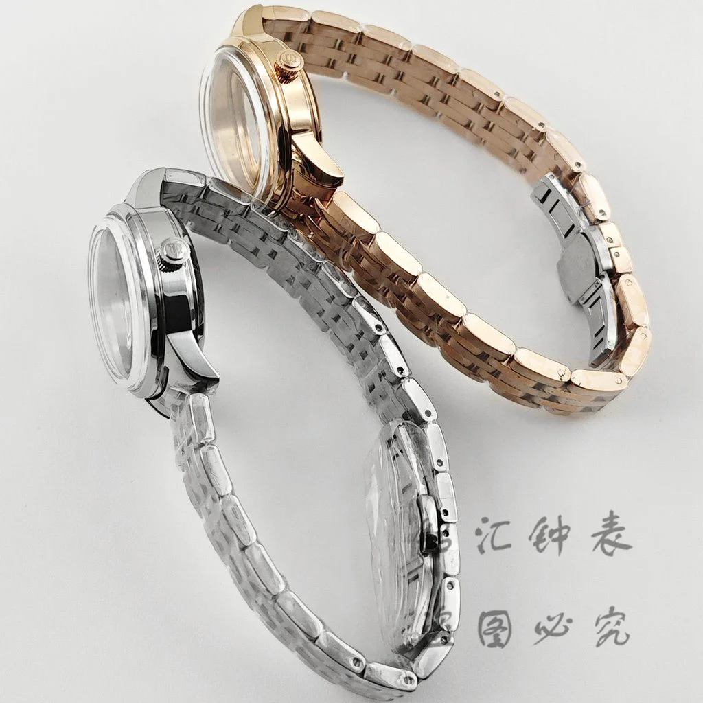 Elegant PVD Rose Gold 33mm Ladies Watch Case with Stainless Steel Bracelet
