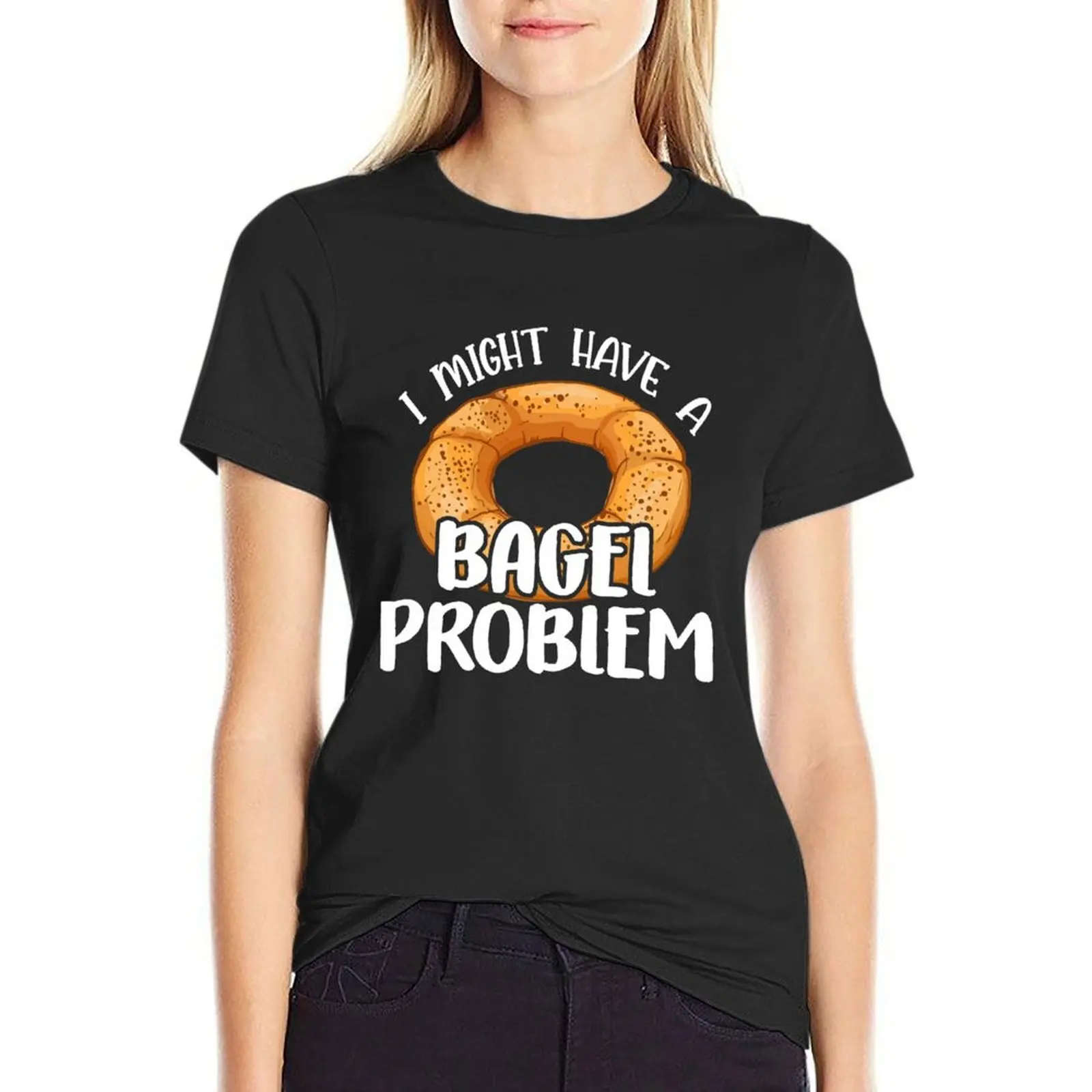 

Bagels Lover Gift - I Might Have a Bagel Problem - Bagel Day T-shirt anime clothes Short sleeve tee t shirt dress Women