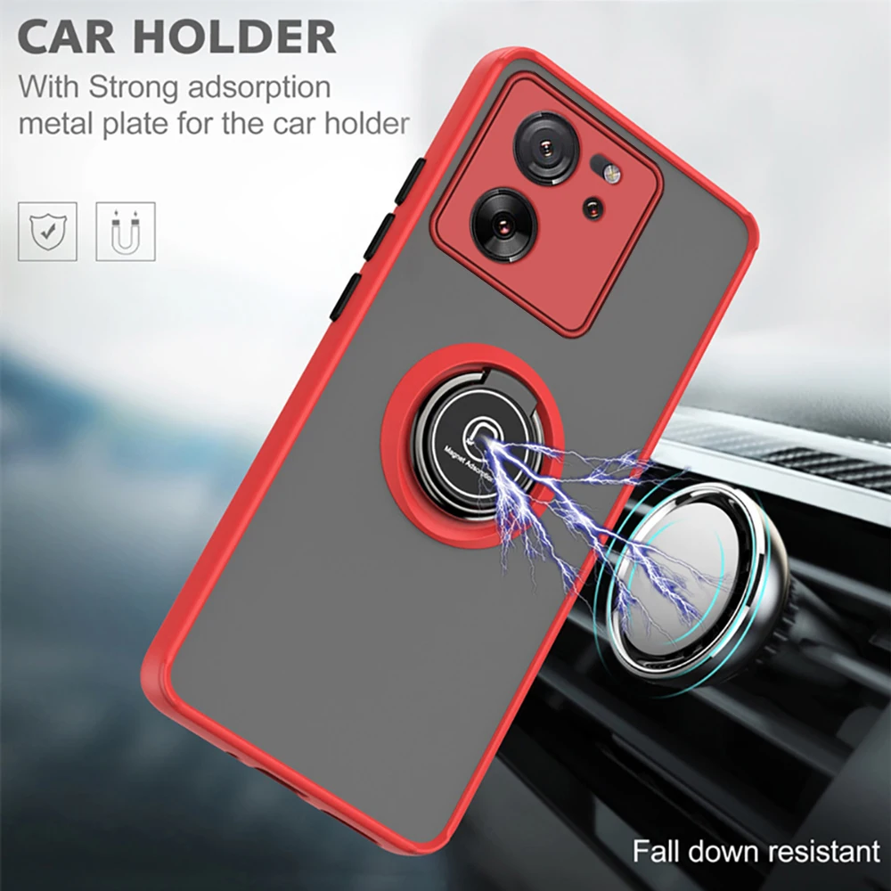 Armor Matte Case with Ring Magnetic Holder Stand - Robust Protection and Stylish Design