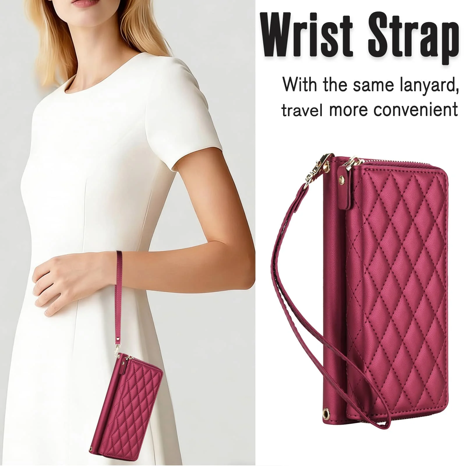 Crossbody Wallet Case with RFID Blocking and Zipper Purse - Card Holder Flip Cover