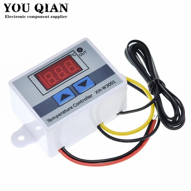 

10A 12V 24V 220VAC Digital LED Temperature Controller XH-W3001 For Incubator Cooling Heating Switch Thermostat NTC Sensor