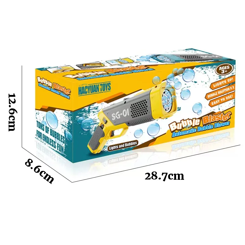 luminous automatic Electric Bubble Gun Gatlin Bubble Gun Machine Soap Bubbles Magic Bubble Bathroom Outdoor Toys For Children 5