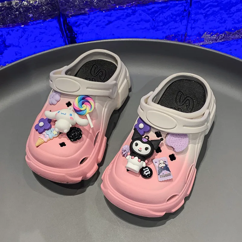 Description Picture 6 of itemKids Slippers for Girls Fashion Cartoon Sanrio Cinnamoroll Kuromi Soft Thick Sole Comfortable Casual Beach Sandals Water Shoes