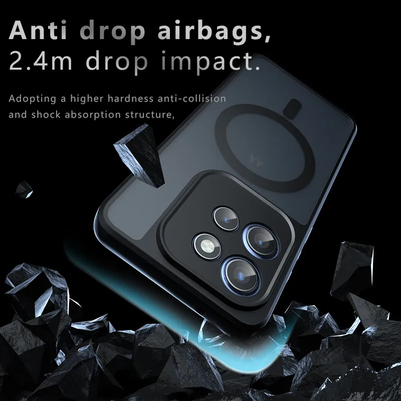 Magnetic Anti-Drop Matte Finish Phone Case with Airbag Corners