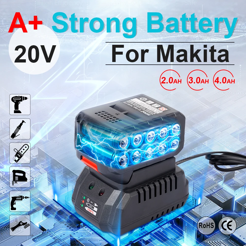 Brushless Cordless Electric Drill Rotary Hammer 4 Modes Drill Demolition Hammer Rechargeable Power Tool for Makita 18V Battery 5