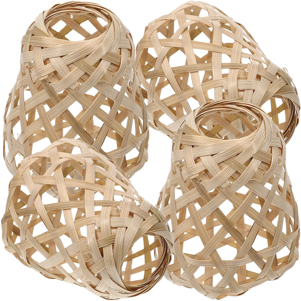 

4pcs Woven Bamboo Lamp Bamboo Lampshade Lamp Bamboo Pendant Light Lampshade