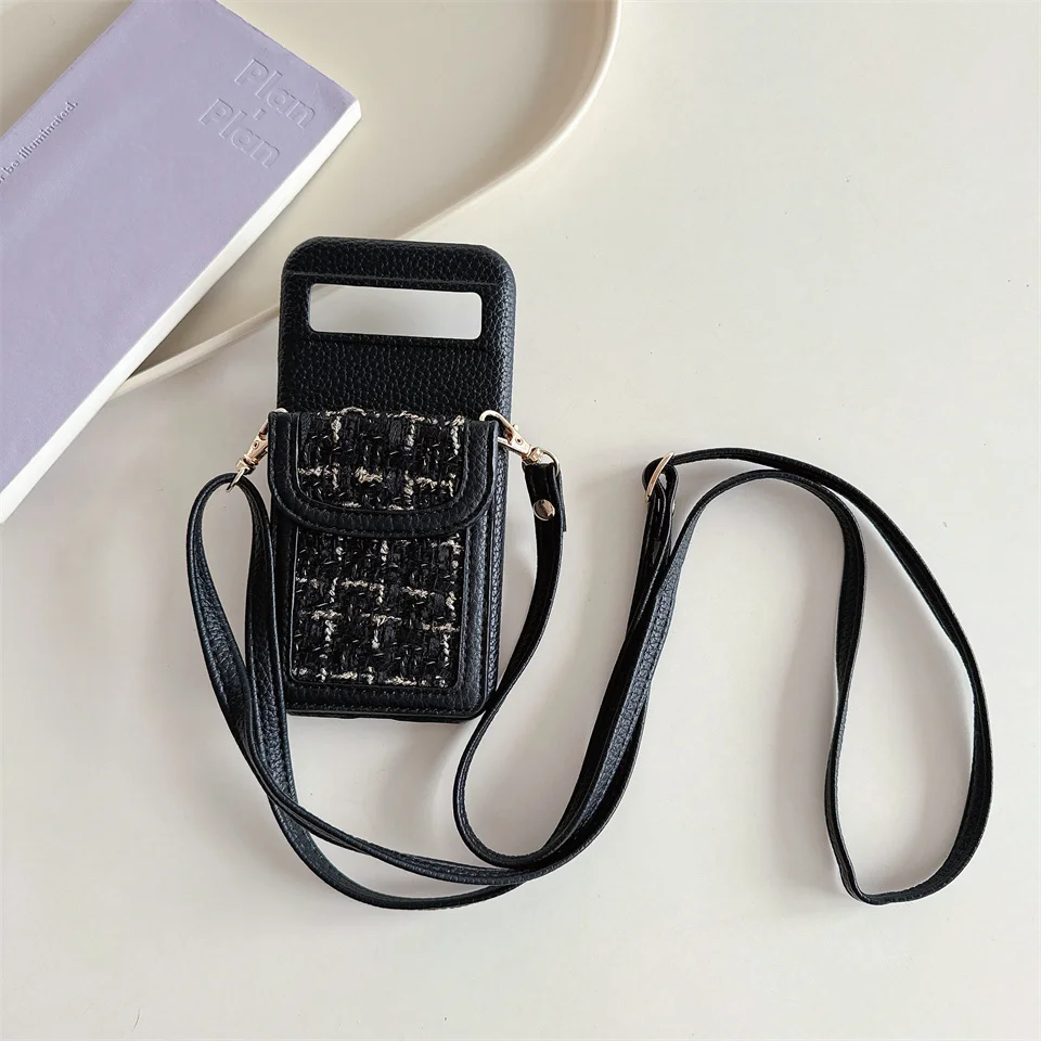 Long Lanyard Wallet Card Case For Google Pixel 8A 7 Pro 7A PU leather Crossbody Strap Shockproof Cover